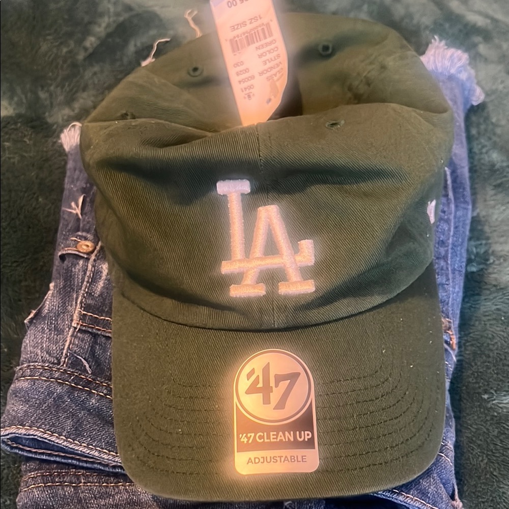 47 Brand Olive Green Cap with LA Logo